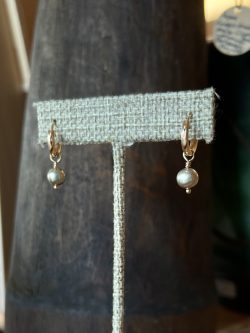 Gold-filled Hoop and Pearl Earrings (On backorder)