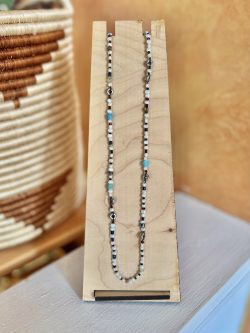 Pearl, Turquoise and Silver Necklace