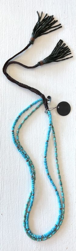 Turquoise and Leather Hat Band/Necklace