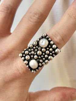 Silver and Pearl Ring by Raymond Coriz
