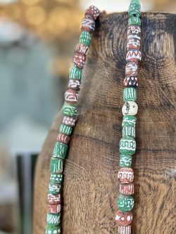 Ghanaian Glass Beads (Red/Green)