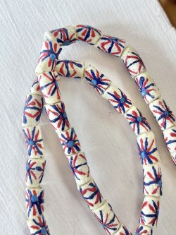 Ghanaian Glass Beads (Red/White/Blue)