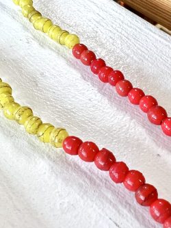 Ghanaian Glass Beads (Red/Yellow)
