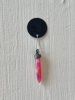 Dyed Ruby and Pave Diamond Pendant