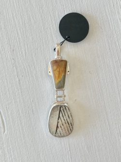 Sterling Silver & Antique Pottery Pendant (3)