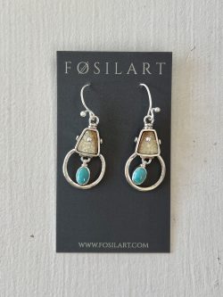 Sterling Silver & Antique Pottery Earrings