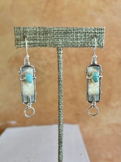 Sterling Silver & Antique Pottery Earrings (3)