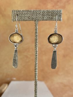 Sterling Silver & Antique Pottery Earrings (4)